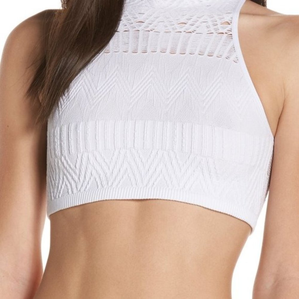 Free People So Bright Seamless Halter White Xsmall